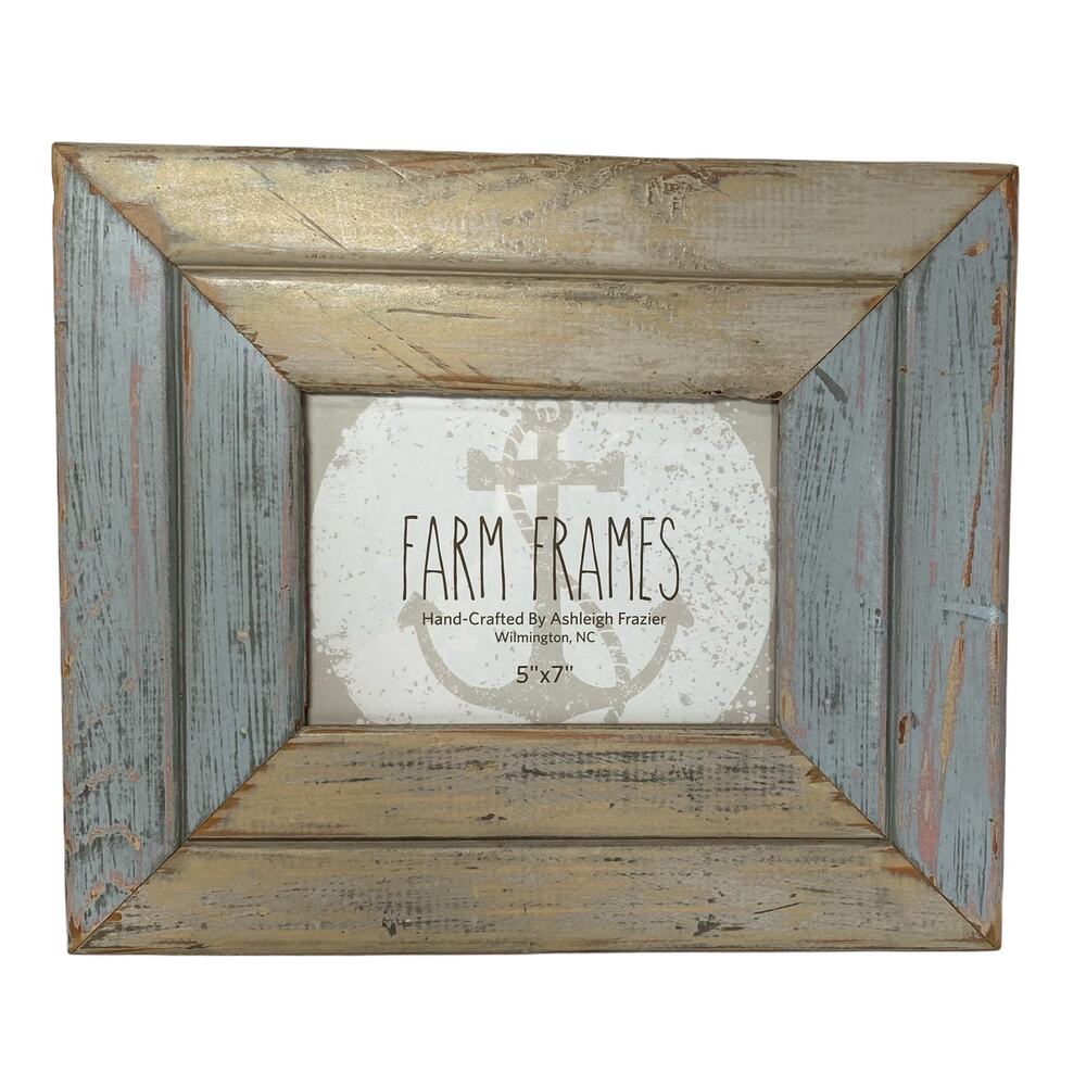Cottage Core Rustic Handcrafted Wooden Frame 5”x 7”.